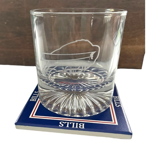 NEW Buffalo Bills glass set, with coasters and stone ice cubes. - Picture 12 of 15